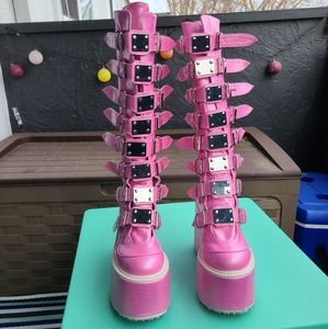 Demonia pink trinity boots
